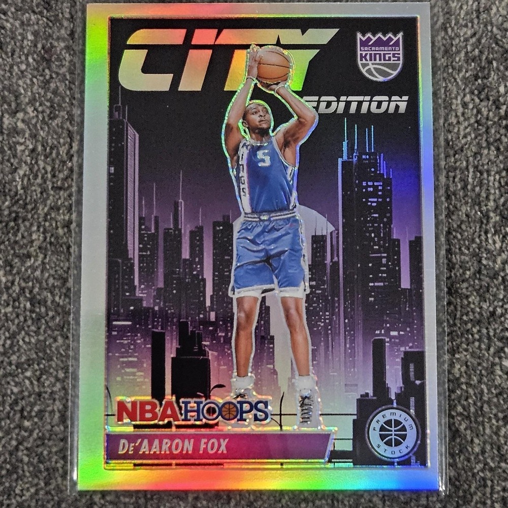 2023-24‎ Panini Hoops Premium Stock De'Aaron Fox #24 City Edition-Silver Prizm